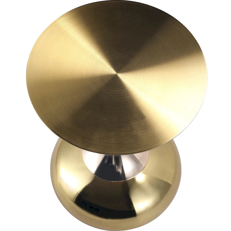 Table d'appoint ronde de 45 cm — Table basse en acier inoxydable doré avec base ronde