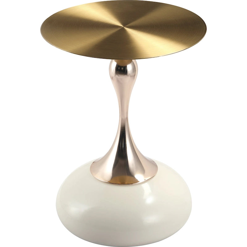 Table d'appoint ronde de 45 cm — Table basse en acier inoxydable doré avec base ronde