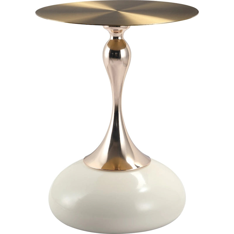 Table d'appoint ronde de 45 cm — Table basse en acier inoxydable doré avec base ronde