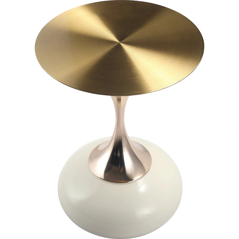 Table d'appoint ronde de 45 cm — Table basse en acier inoxydable doré avec base ronde