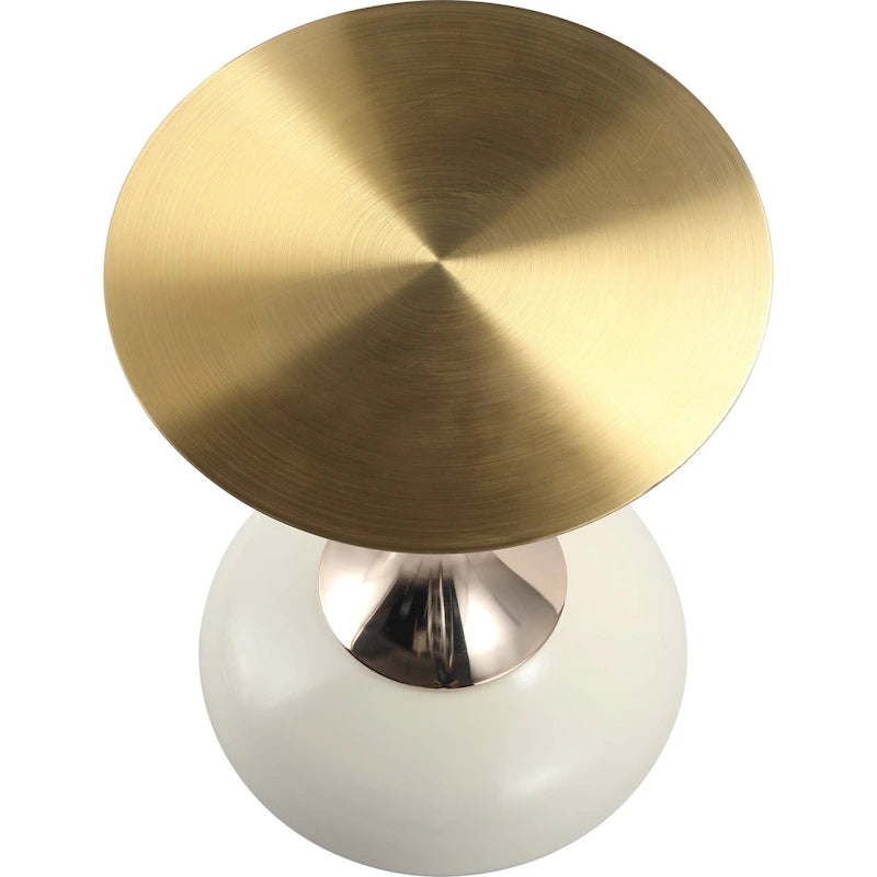 Table d'appoint ronde de 45 cm — Table basse en acier inoxydable doré avec base ronde