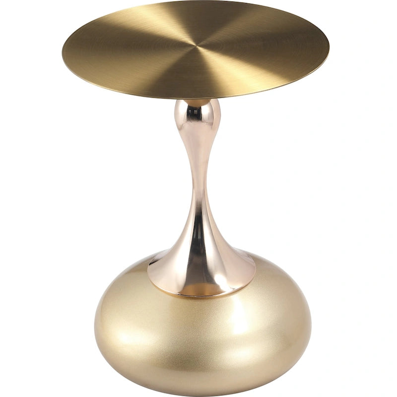 Table d'appoint ronde de 45 cm — Table basse en acier inoxydable doré avec base ronde