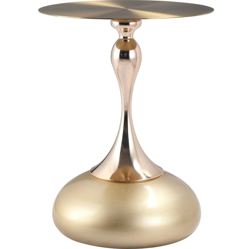 Table d'appoint ronde de 45 cm — Table basse en acier inoxydable doré avec base ronde