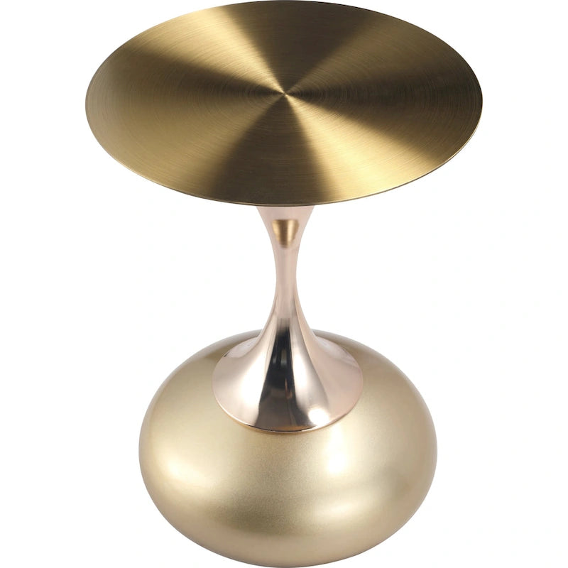 Table d'appoint ronde de 45 cm — Table basse en acier inoxydable doré avec base ronde