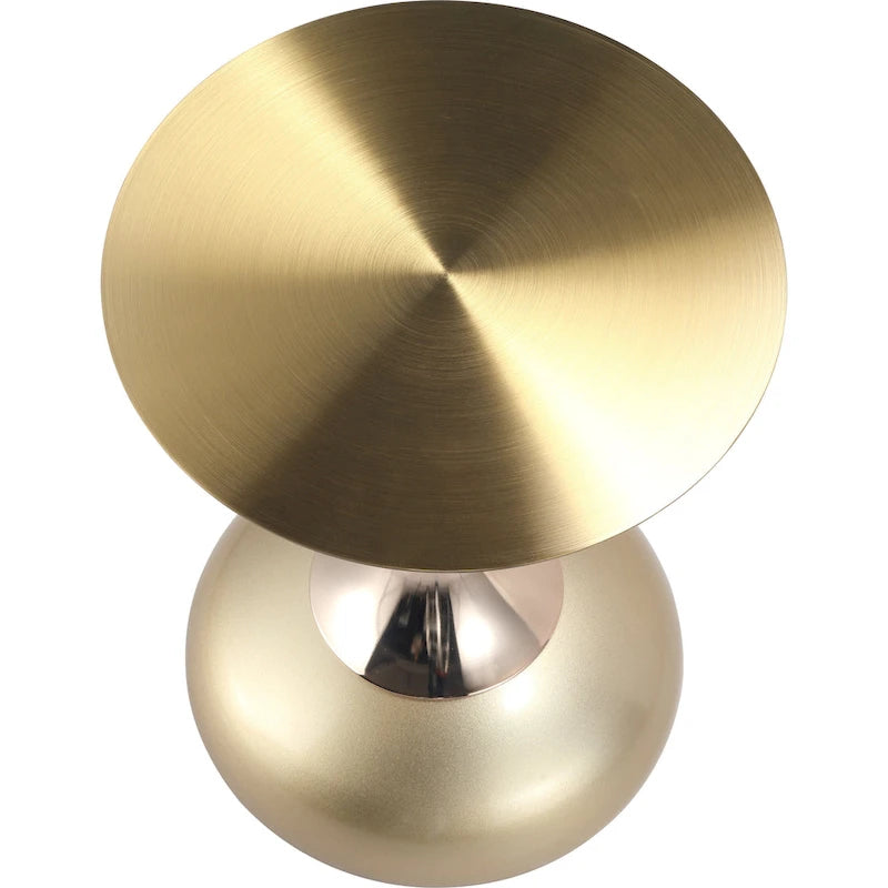 Table d'appoint ronde de 45 cm — Table basse en acier inoxydable doré avec base ronde