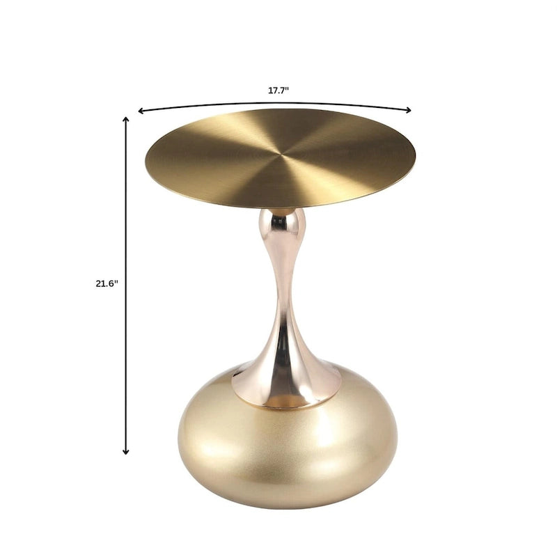 Table d'appoint ronde de 45 cm — Table basse en acier inoxydable doré avec base ronde